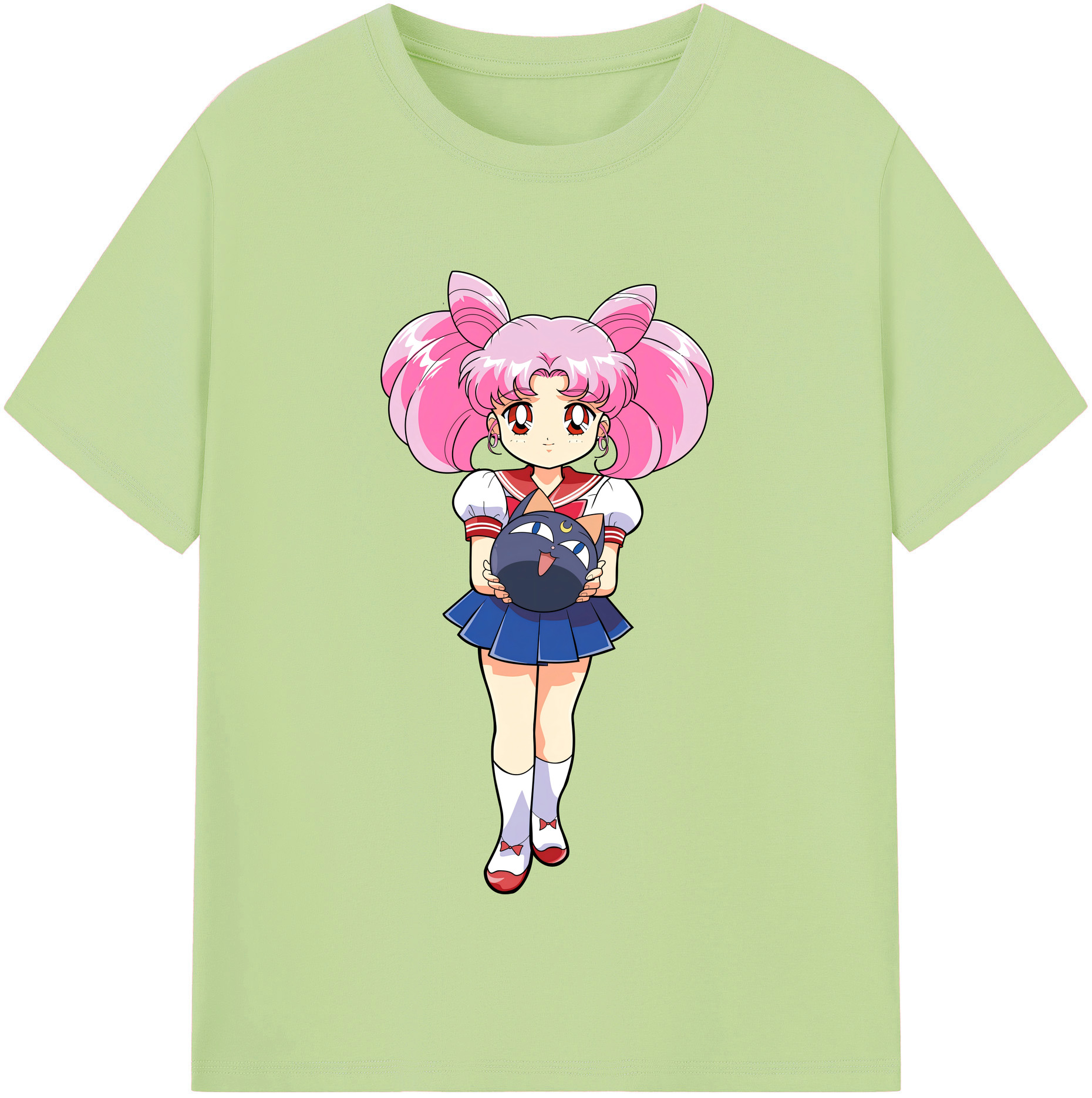 （画像用） 美少女戦士セーラームーン ちびうさ Sailor Moon Chibiusa Tsukino Usagi Small Lady Serenity 綿100％半袖Tシャツ（フロントプリント）